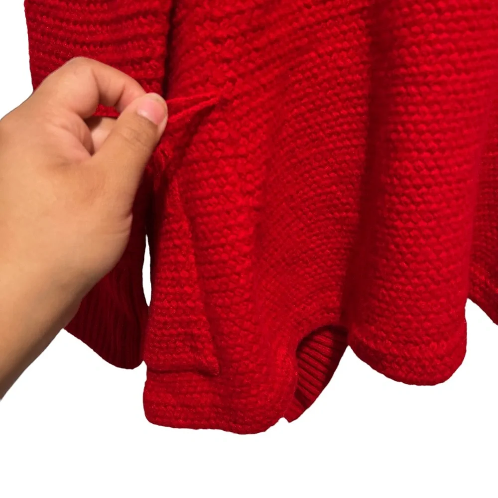 ST. John Red Open Front Knit Cardigan Size Small - Picture 10 of 14